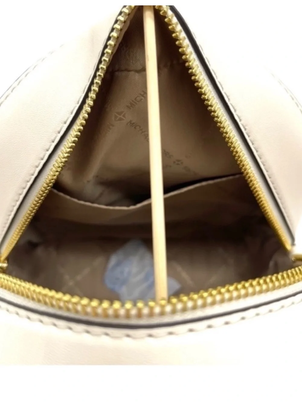 Michael Kors Jaycee Extra Small Convertible Zip Packet Backpack Cream/White